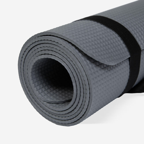 Yoga Mat 4mm Thick, Lightweight Foam, 172 x 58 cm for Beginners - Grey