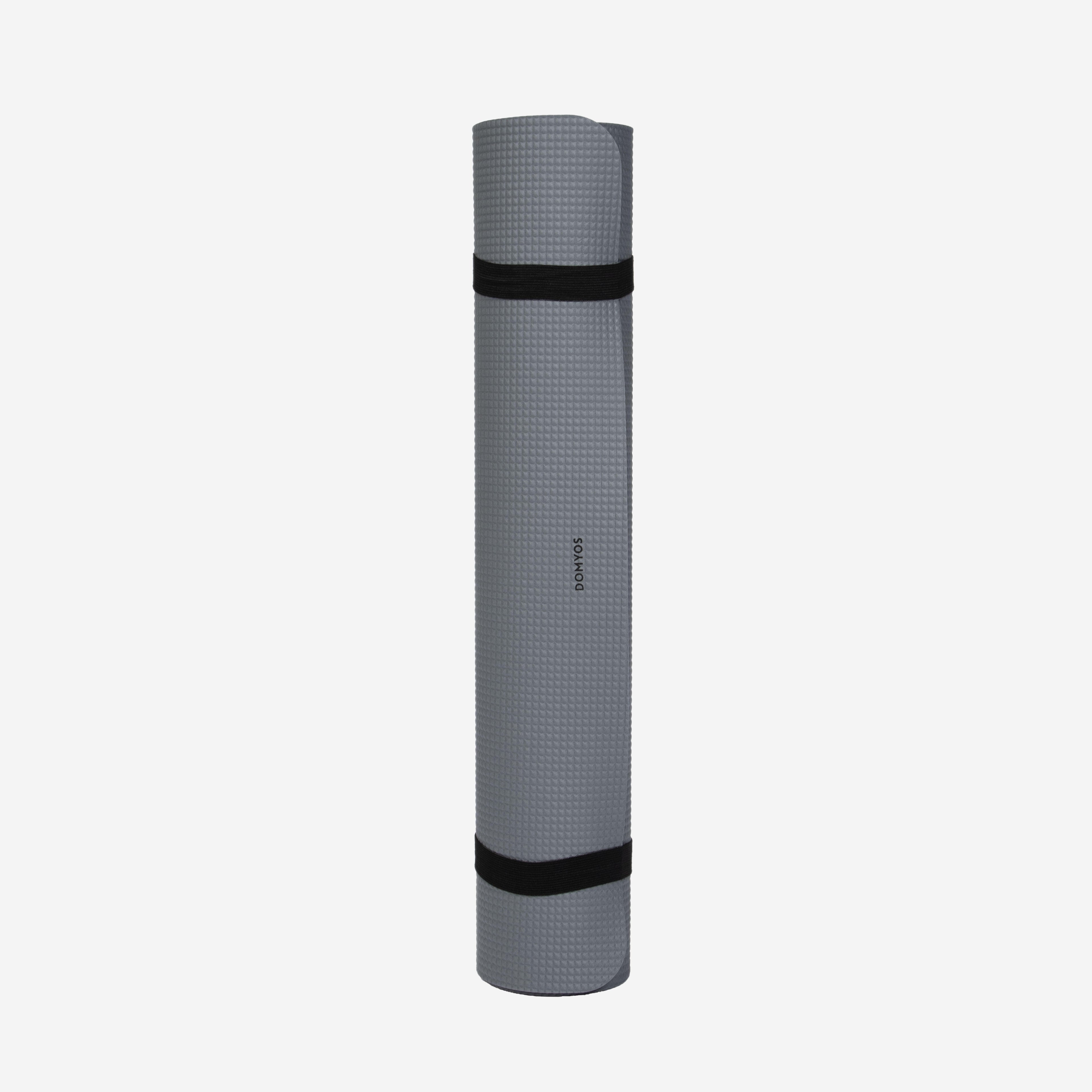Yoga Mat 4mm Thick, Lightweight Foam, 172 x 58 cm for Beginners - Grey
